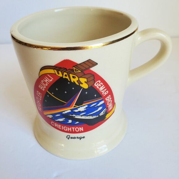 UARS Upper Atmosphere Research Satellite Coffee Mug Vtg 1991 Queen's China - Picture 2 of 6